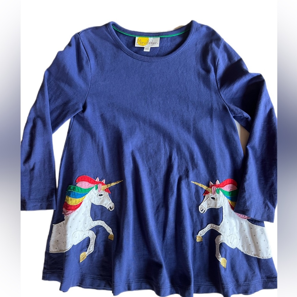 Mini Boden Appliqué Unicorn Tunic